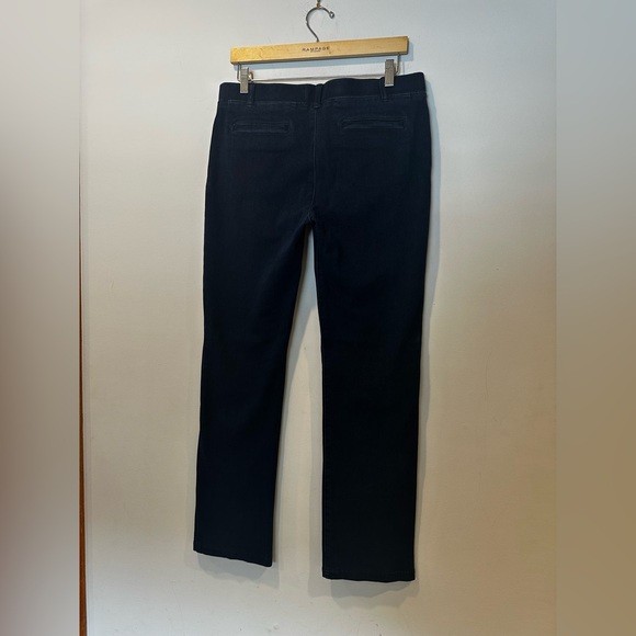 Betabrand Women's Yoga Denim Straight Leg in Dark Indigo - Picture 3 of 6